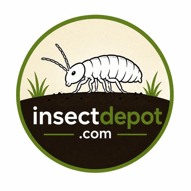 Insect Depot logo featuring a springtail